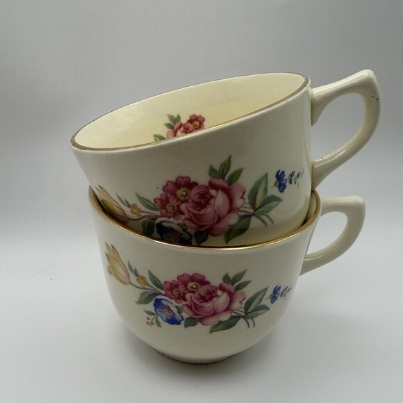 SCIO Other - Hazel Flat Cups By SCIO Lot Of 2 Floral USA